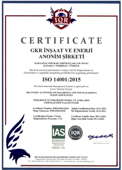 ISO 14001 certificate